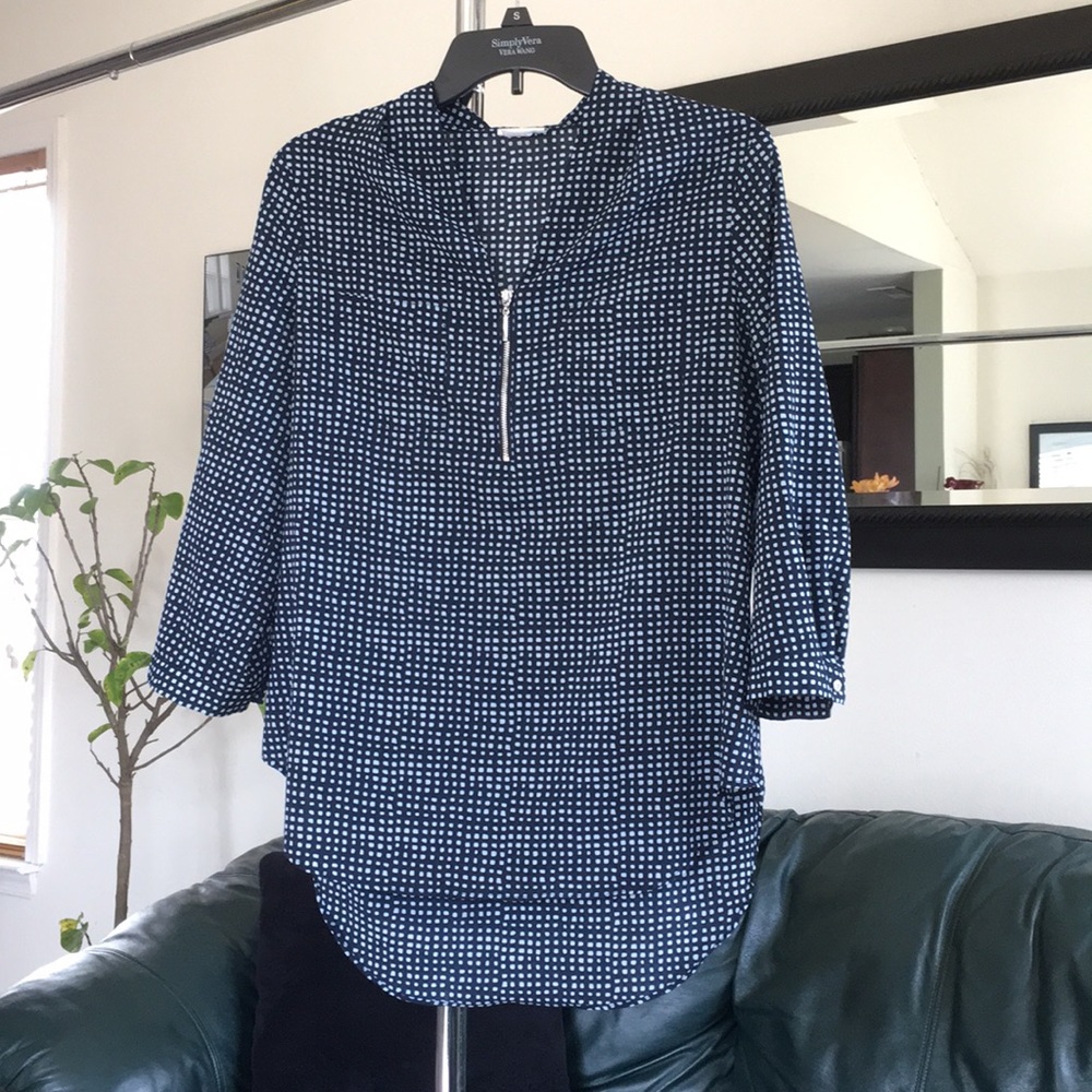 Blue zip up  Blouse